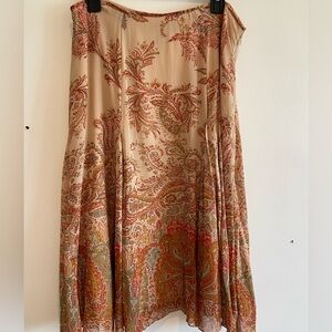 Ralph Lauren Vintage 90's 100% Silk Maxi Dress - Earth Toned Paisley Floral
